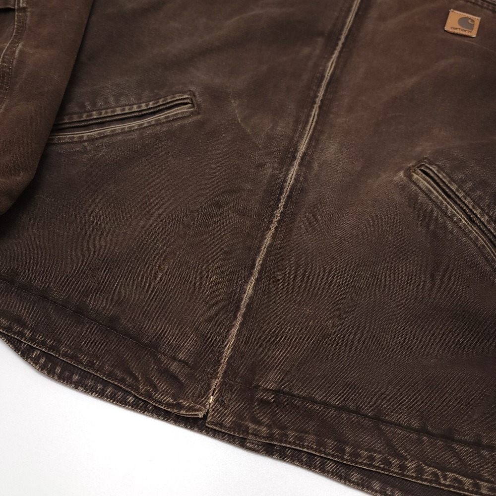 Vintage Carhartt Jacket J141 DKB Mens XL Sherpa Lined Coat Sandstone Brown Y2K - Picture 8 of 9